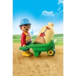 Playmobil 1.2.3 Ouvrier Avec Brouette 70409