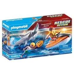 Playmobil 70489 Bateau De Secours Et Attaque De Requins 14Pces